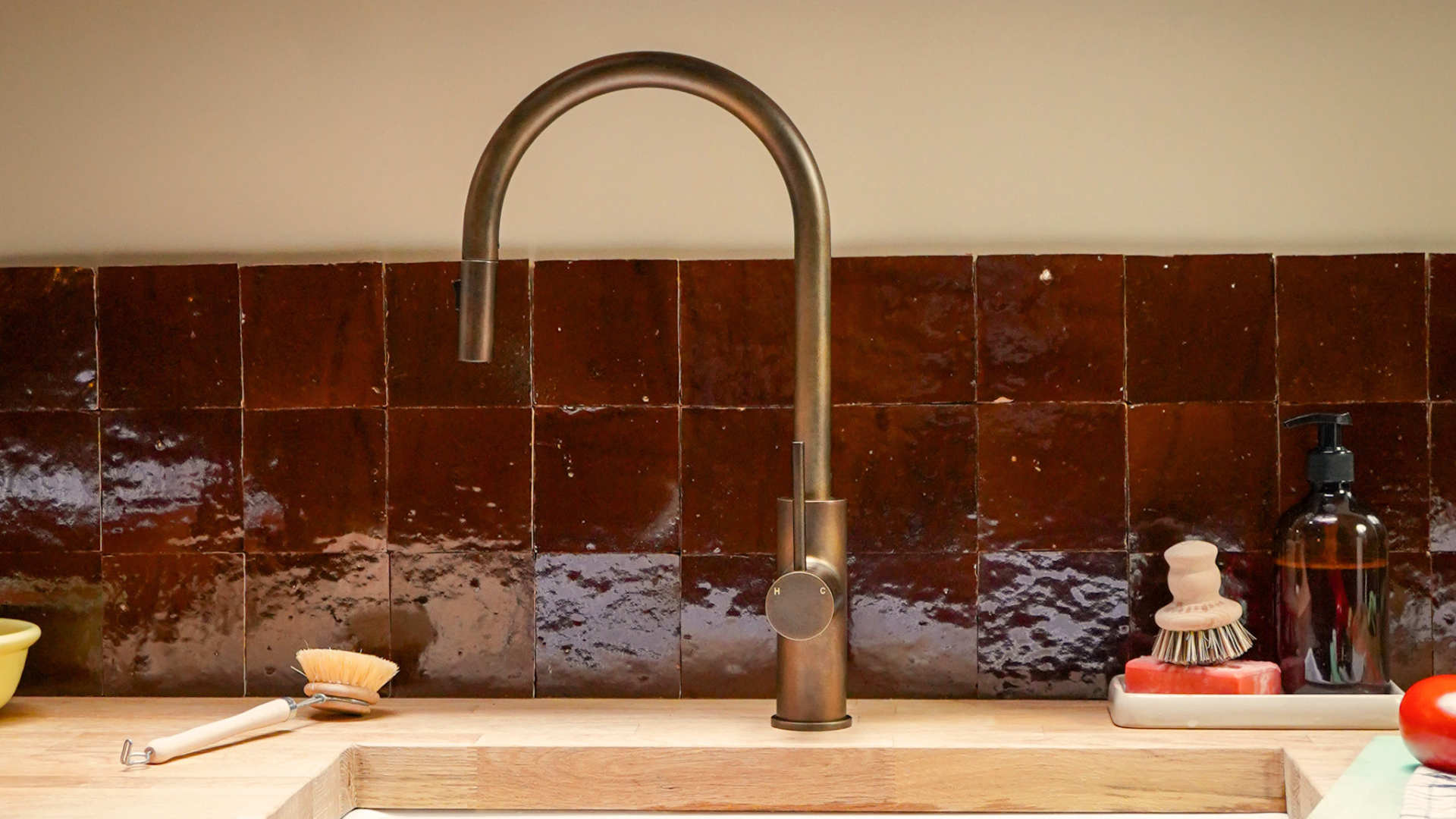 Plank Hardware Morgan Pull Out Tap in Antique Brass