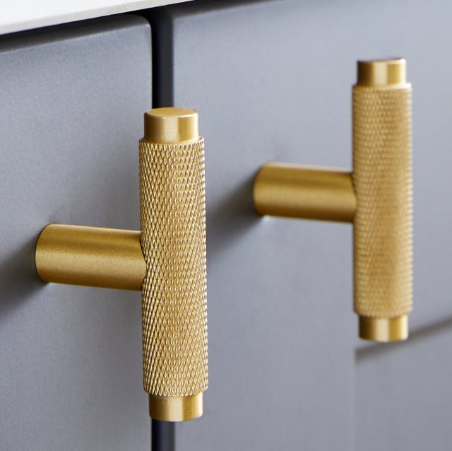 Knurled Brass Hardware - Plank Hardware