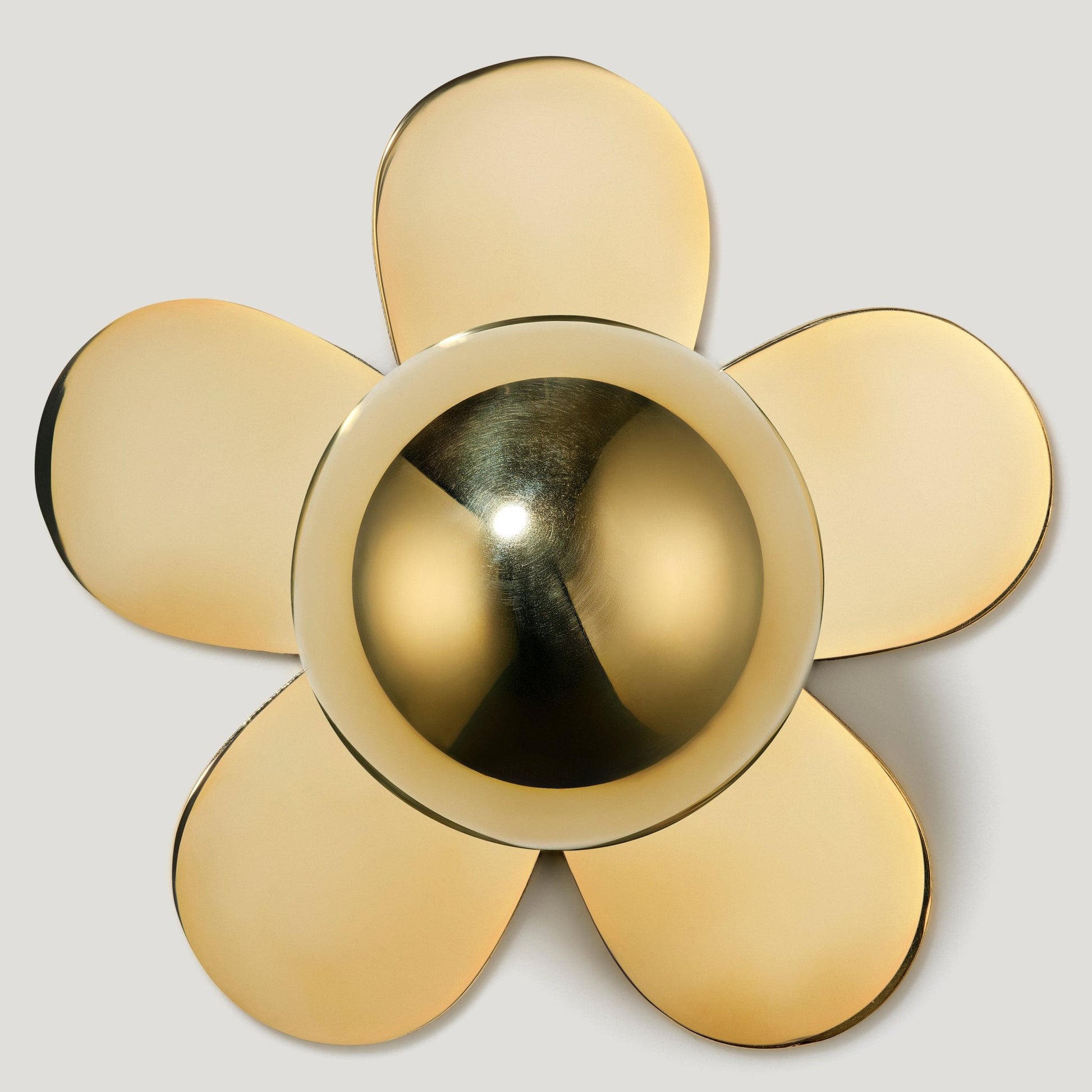 ADA Flower Knob Backplate - Unlacquered Brass - Plank Hardware