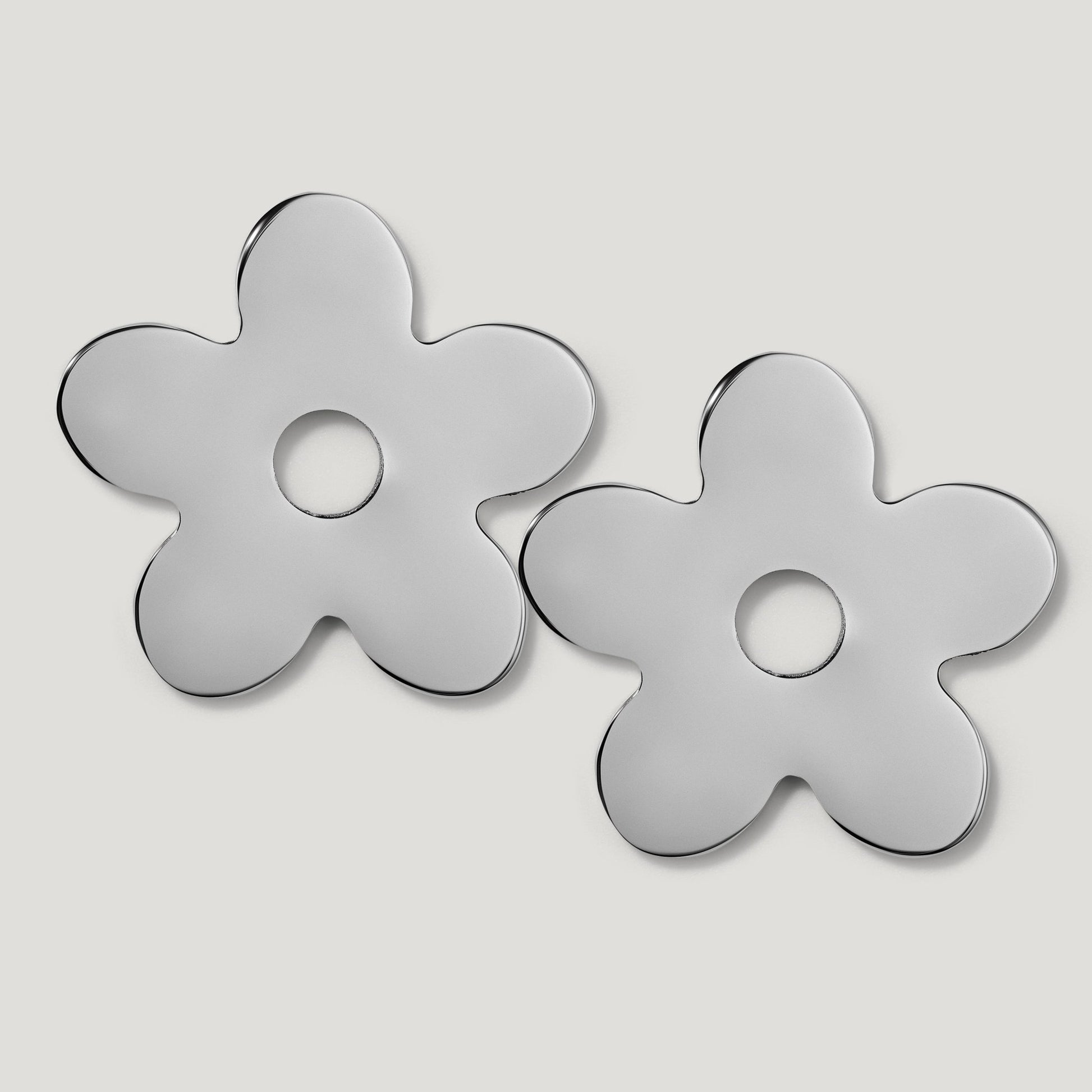 ADA Handle with Flower Backplates - Polished Nickel - Plank Hardware