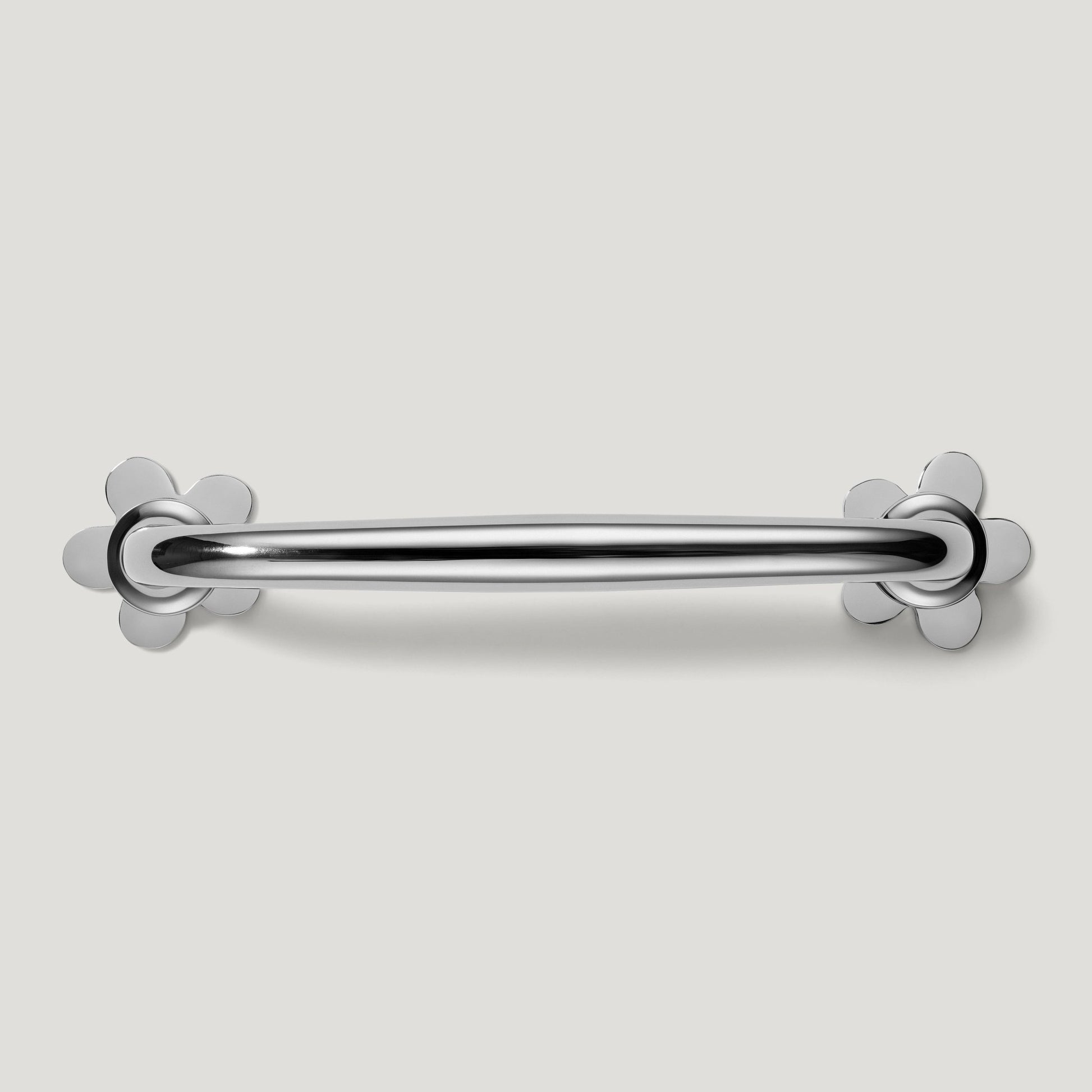 ADA Handle with Flower Backplates - Polished Nickel - Plank Hardware
