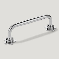ADA Handle with Flower Backplates - Polished Nickel