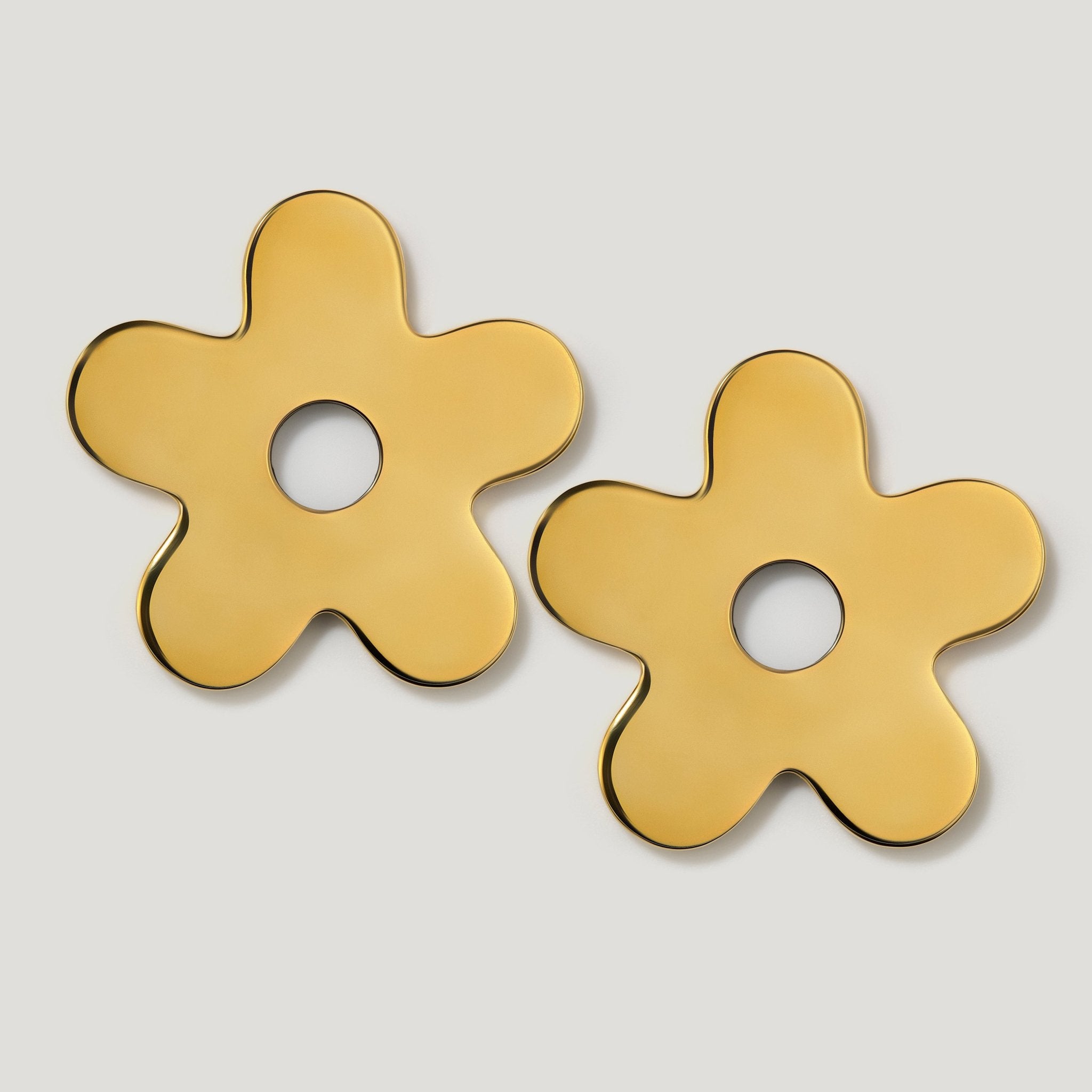 ADA Handle with Flower Backplates - Unlacquered Brass - Plank Hardware