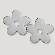 ADA Pair of Small Flower Handle Backplates - Polished Nickel - Plank Hardware