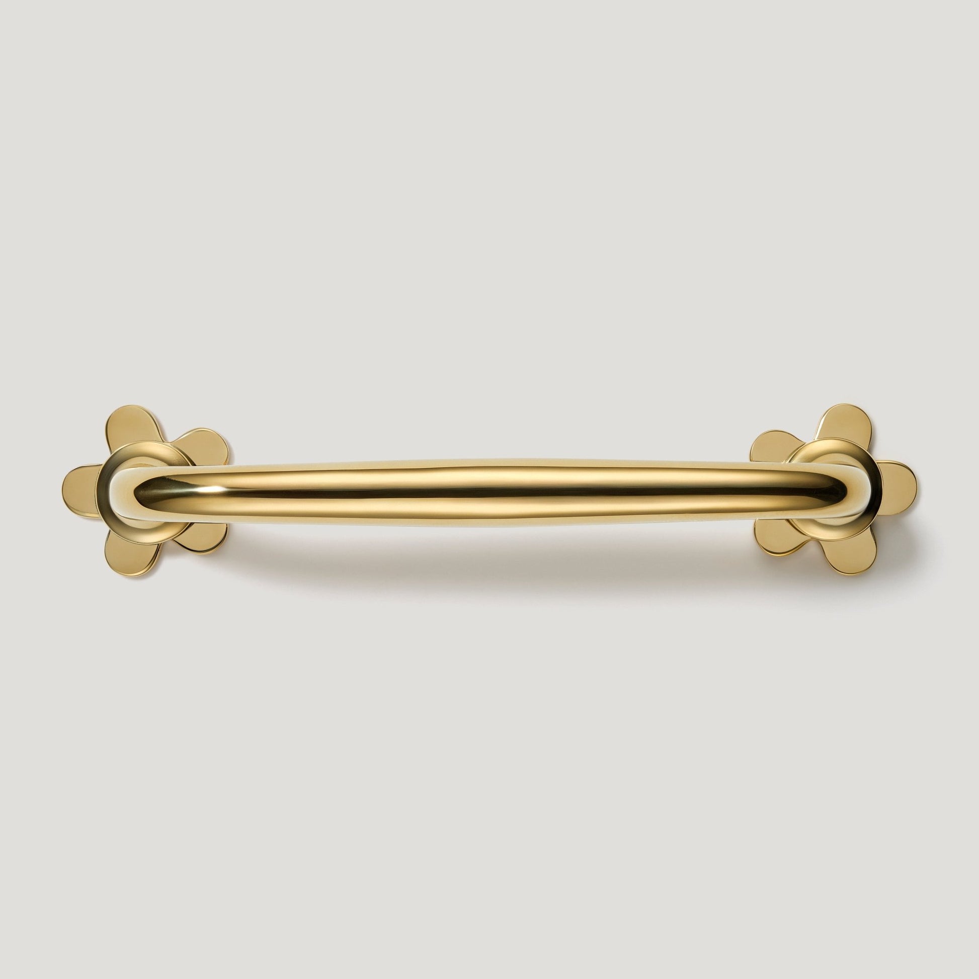 ADA Pair of Small Flower Handle Backplates - Unlacquered Brass - Plank Hardware