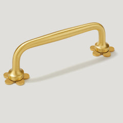 ADA Handle with Flower Backplates - Brass