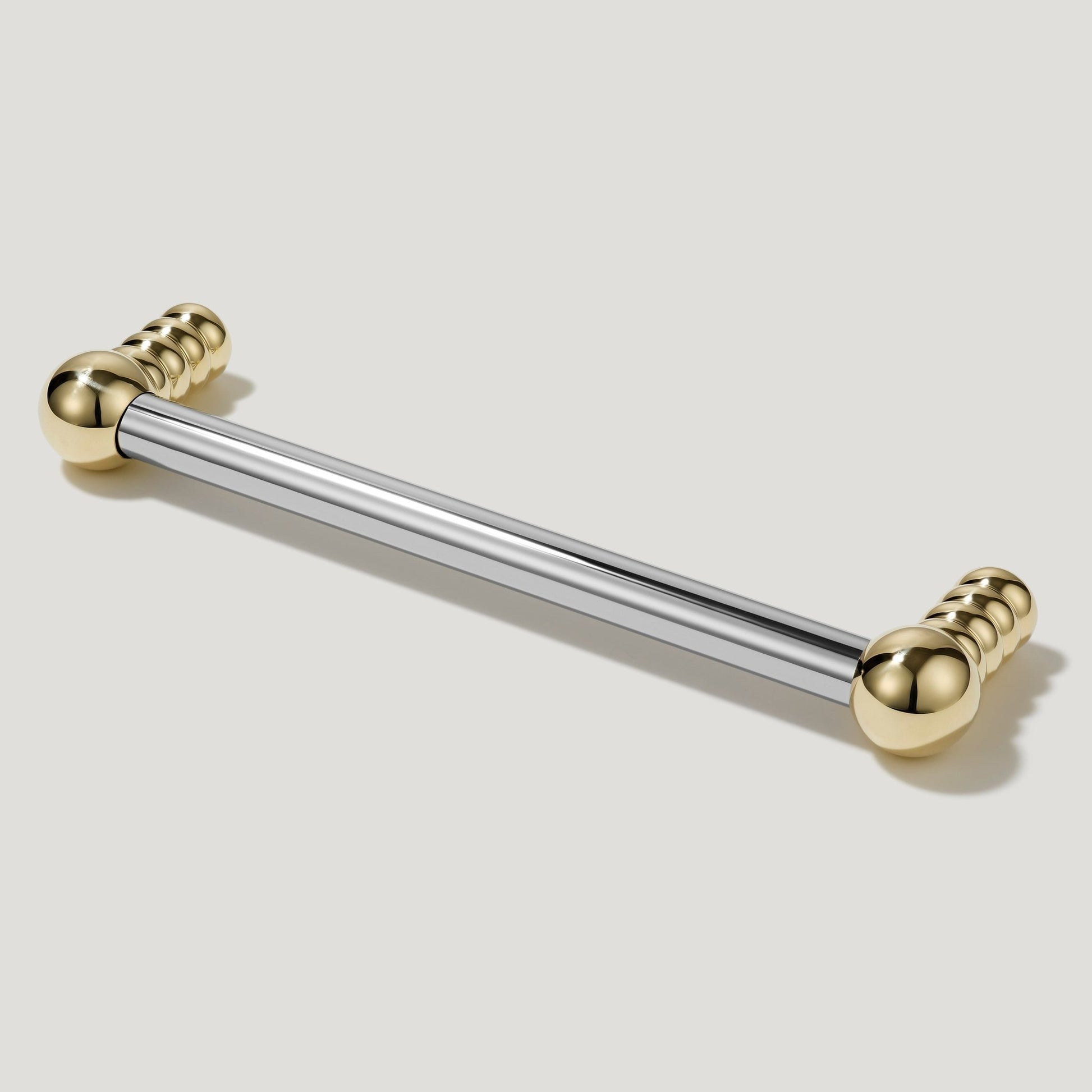 ESBEN D Bar Handle - Polished Nickel & Unlacquered Brass - Plank Hardware