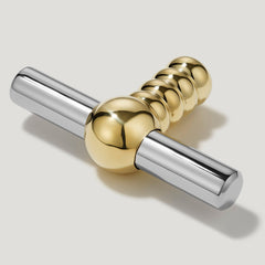 ESBEN Single T Handle - Polished Nickel & Unlacquered Brass