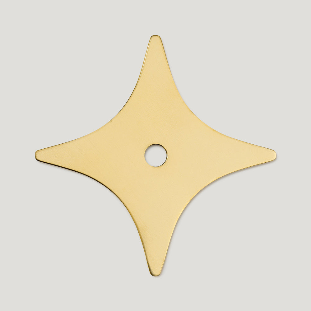 Plank Hardware Cabinetry ADA Cross Knob Backplate - Unlacquered Brass