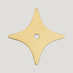 ADA Star Knob Backplate - Unlacquered Brass