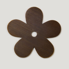 ADA Flower Knob Backplate - Antique Brass