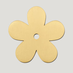 ADA Flower Knob Backplate - Satin Brass