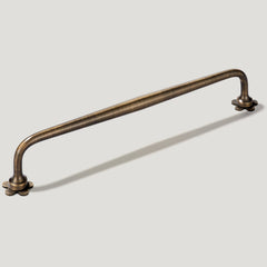 ADA Handle with Flower Backplates - Antique Brass