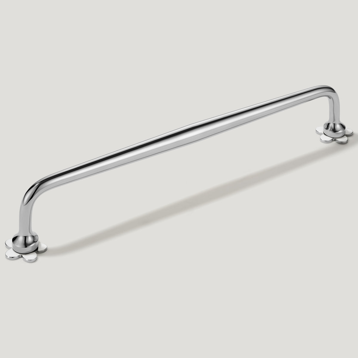 Plank Hardware Cabinetry 235mm (220mm CC) ADA Handle with Flower Backplates - Polished Nickel