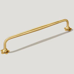 ADA Handle with Flower Backplates - Satin Brass