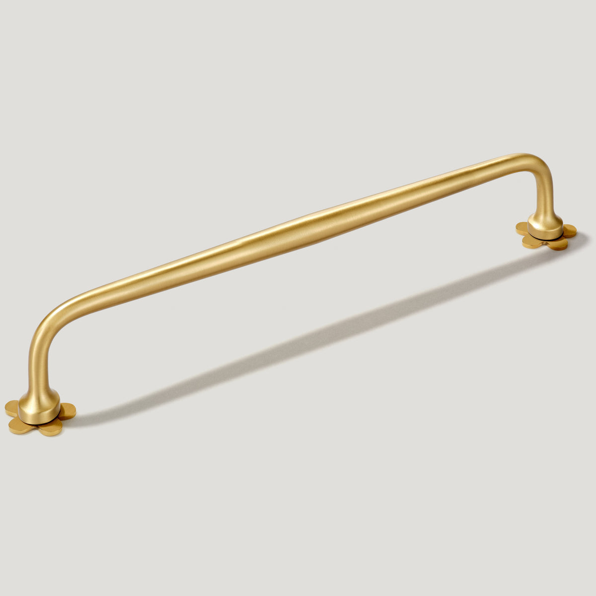 Plank Hardware Cabinetry 235mm (220mm CC) ADA Handle with Flower Backplates - Satin Brass
