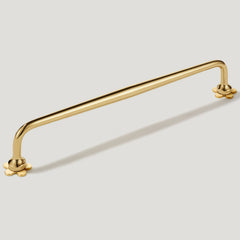 ADA Handle with Flower Backplates - Unlacquered Brass