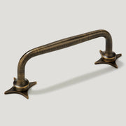 Plank Hardware Cabinetry ADA Handle with Star Backplates - Antique Brass