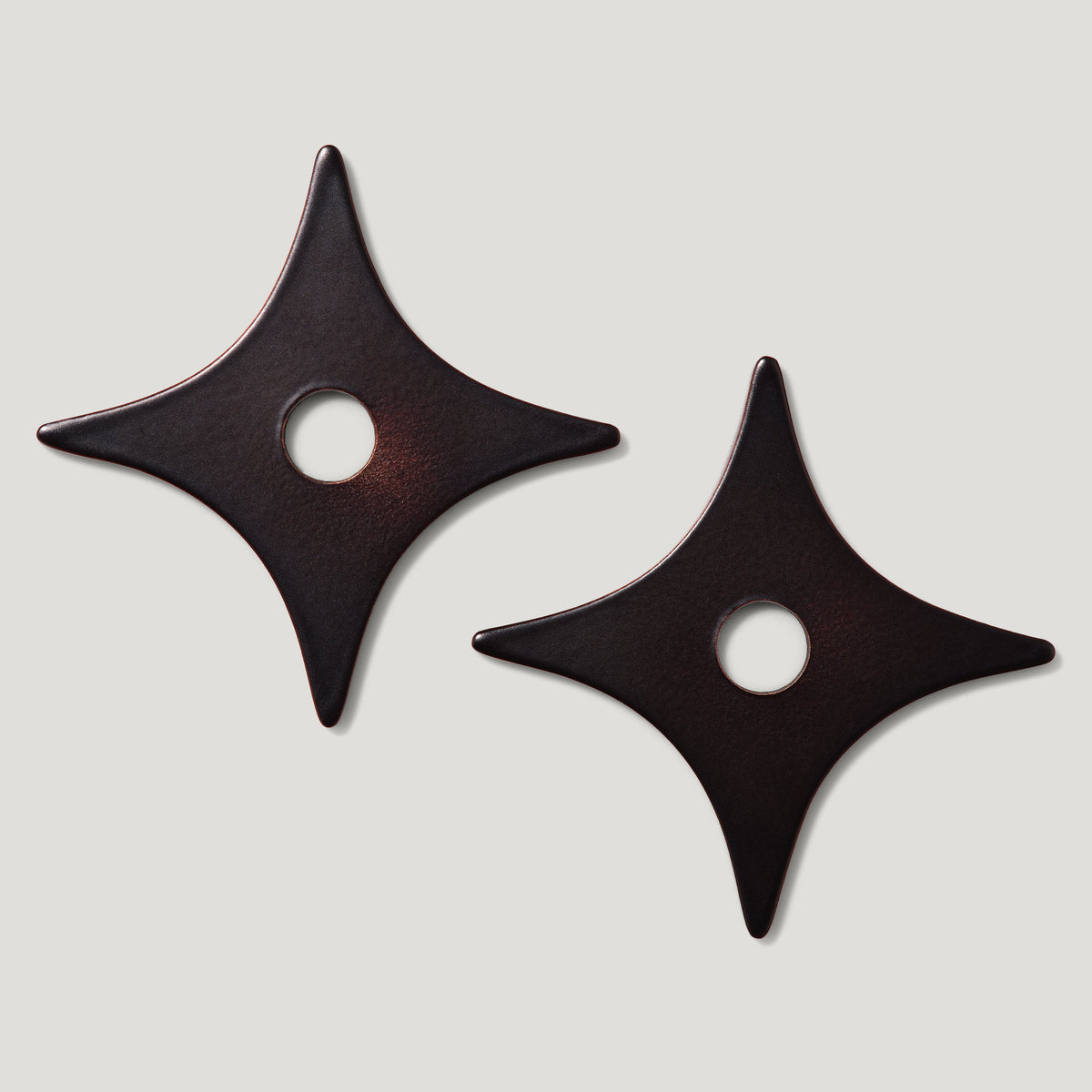 Plank Hardware Cabinetry ADA Handle with Star Backplates - Blackened Bronze