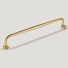 ADA Handle with Star Backplates - Unlacquered Brass