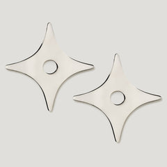 ADA Pair of Small Star Handle Backplates - Polished Nickel