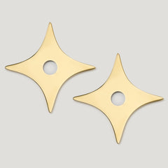 ADA Pair of Small Star Handle Backplates - Unlacquered Brass