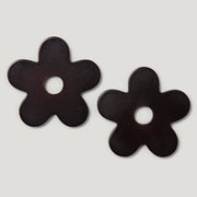 Plank Hardware Cabinetry ADA Pair of Small Flower Handle Backplates - Blackened Bronze