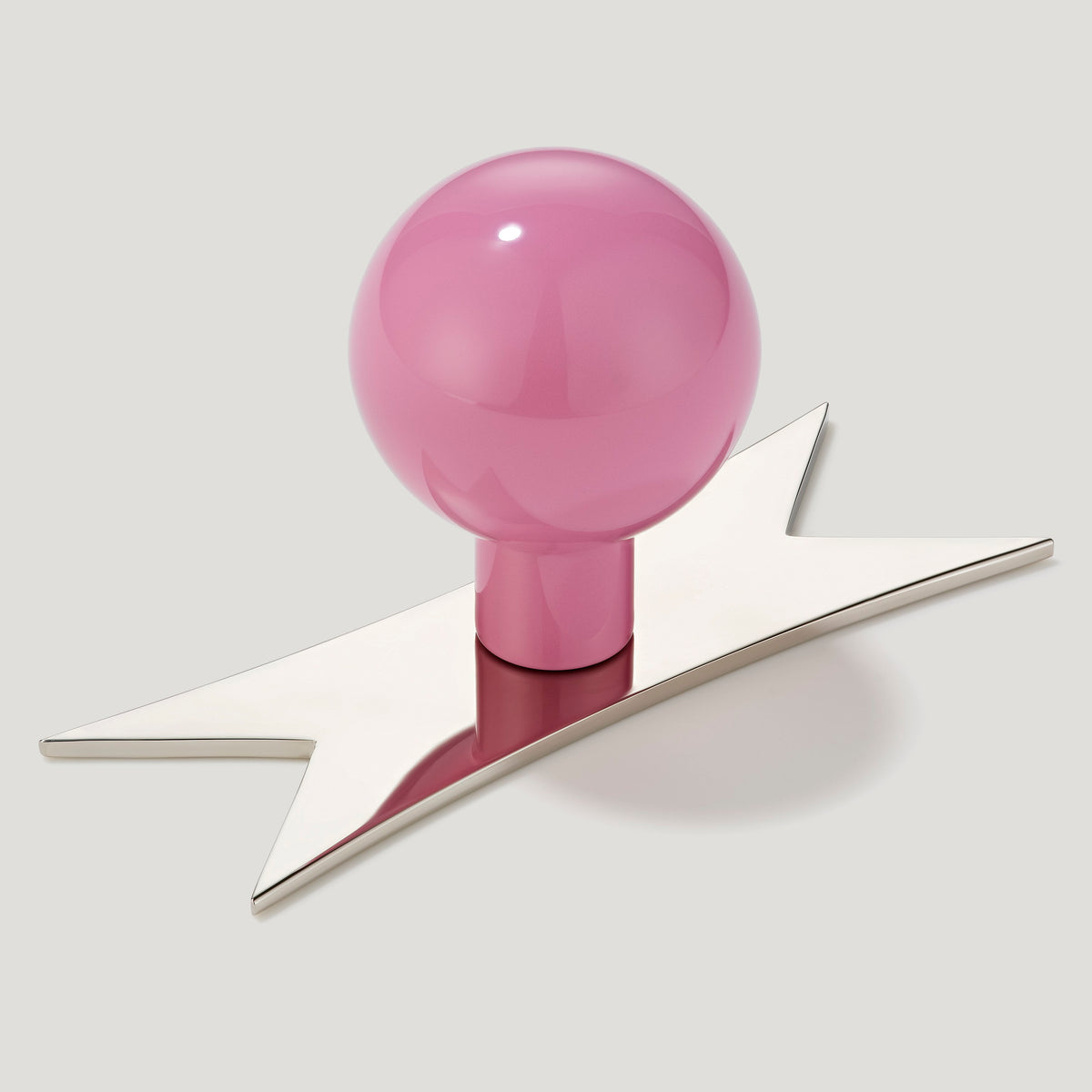 Plank Hardware Cabinetry Knob with Ribbon Backplate BOBBIN Ball Knob - Candy Pink