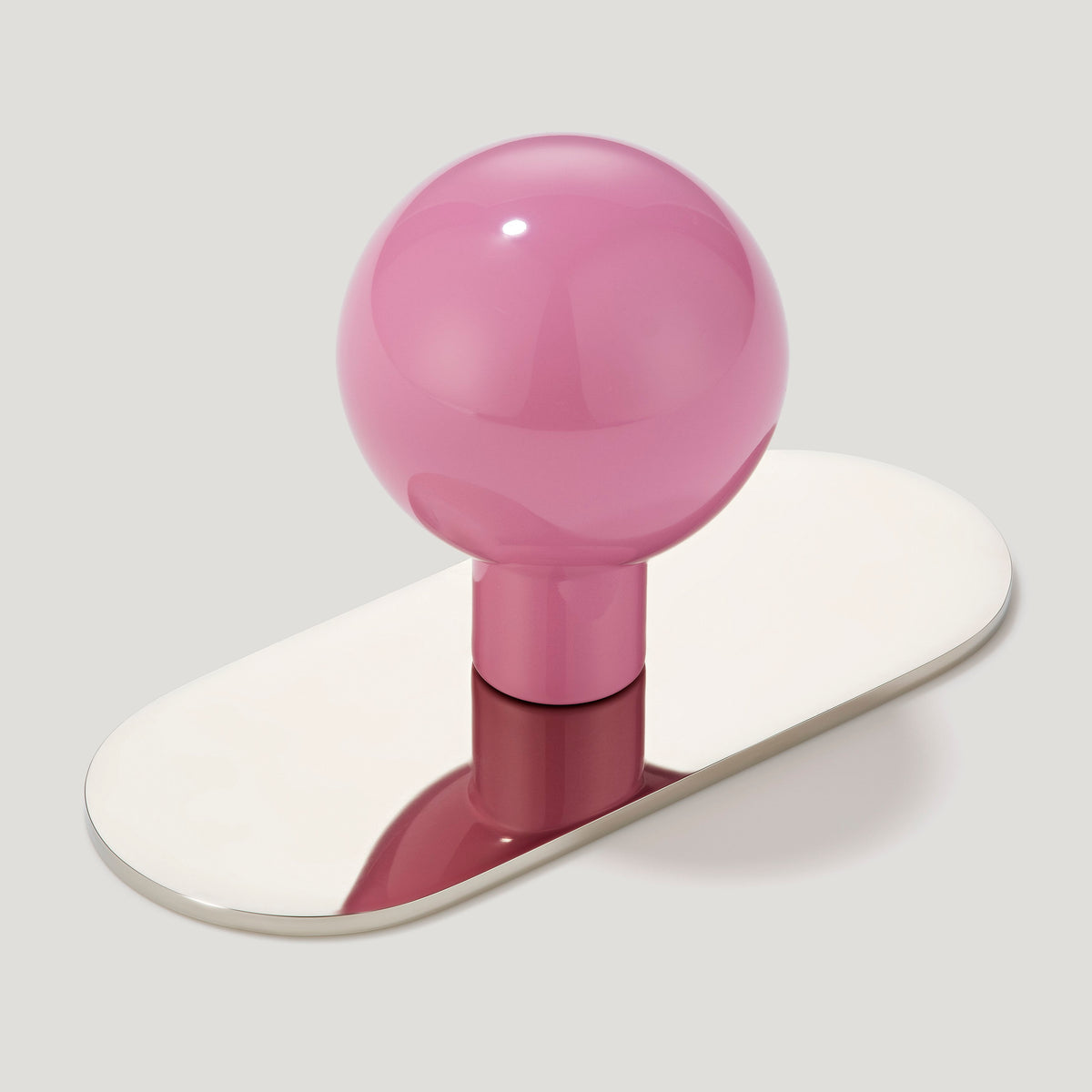 Plank Hardware Cabinetry Knob with Backplate BOBBIN Ball Knob - Candy Pink