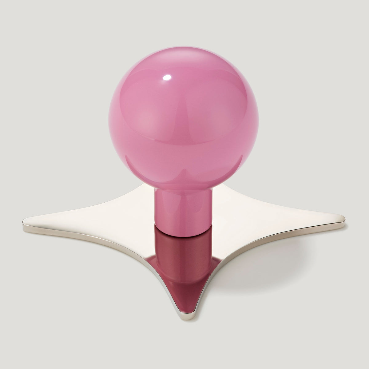 Plank Hardware Cabinetry Knob with Star Backplate BOBBIN Ball Knob - Candy Pink