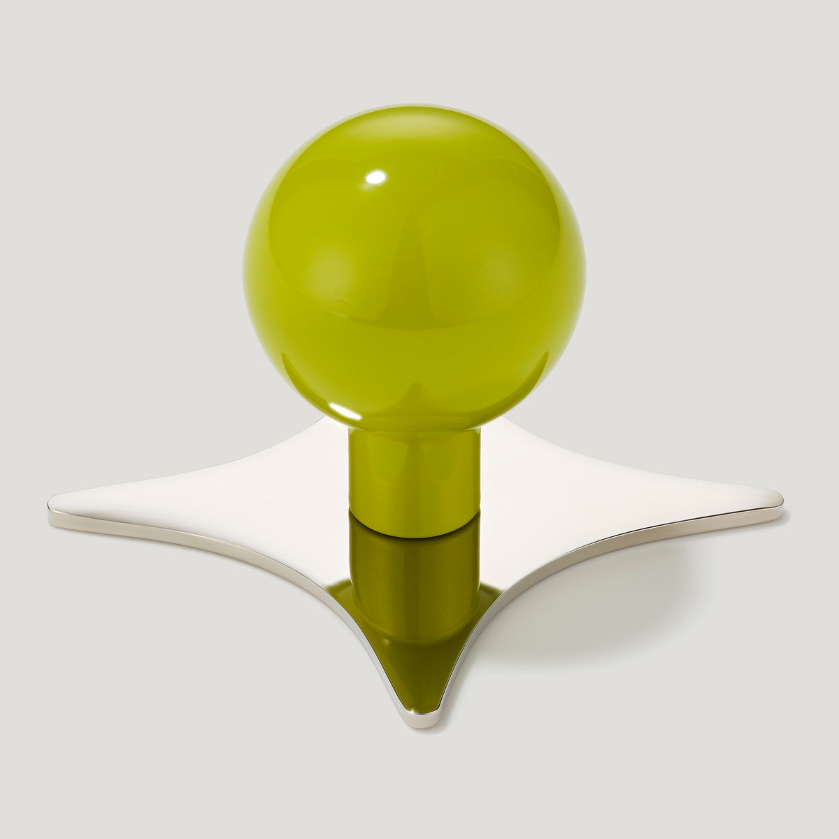 Plank Hardware Cabinetry Knob with Star Backplate BOBBIN Ball Knob - Chartreuse