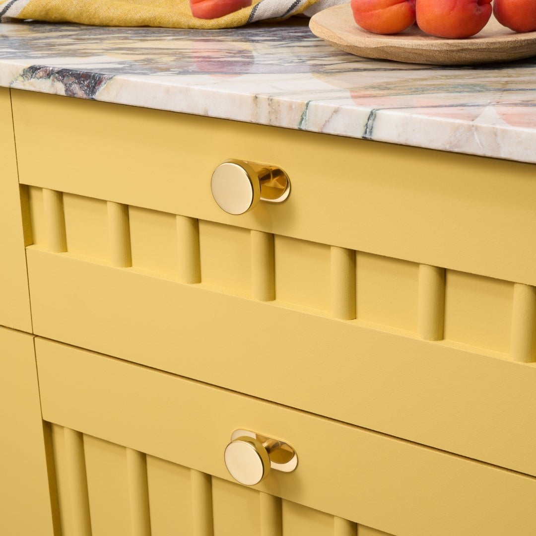 Plank Hardware Cabinetry 60mm COHEN Knob Backplate - Unlacquered Brass