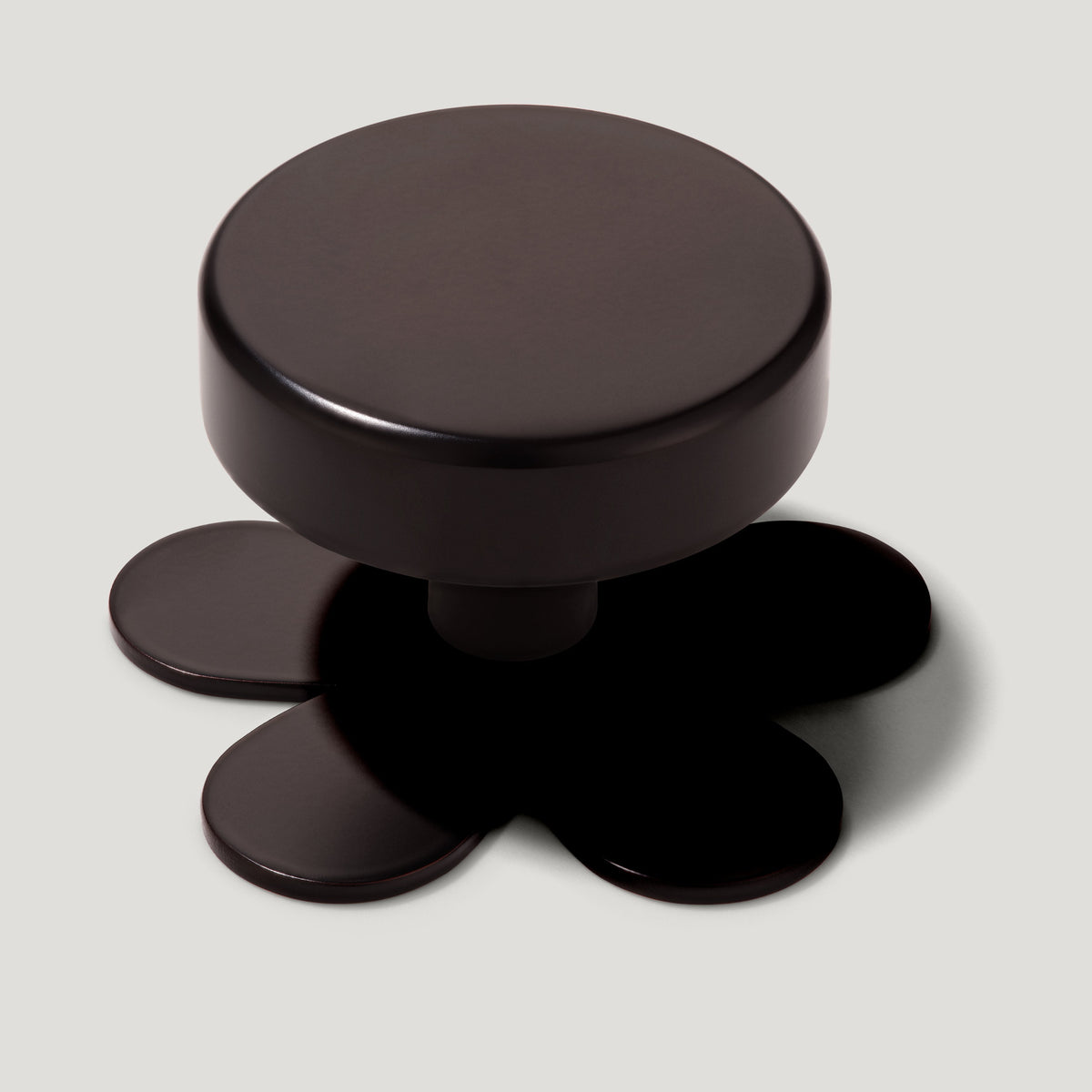 Plank Hardware Cabinetry Knob with Flower Backplate GRAYSON Knob - Blackened Bronze