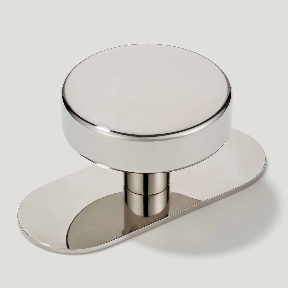 Plank Hardware Cabinetry Knob with Backplate HUDSON Knob - Polished Nickel