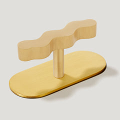 SQUIGGLE Single T Handle - Brass