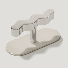 SQUIGGLE einzelner T-Griff – poliertes Nickel