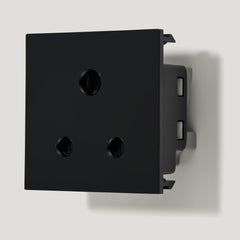 1G 5 Ampere Runde 3-polige Steckdose - Schwarz