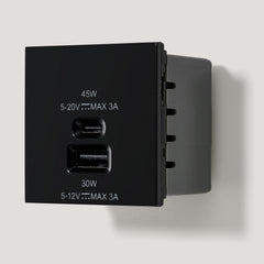 1G USB-A + USB-C Buchse - Schwarz