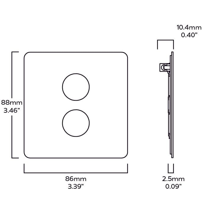Plank Hardware Electric 2G Dimmer Plate - Antique Brass