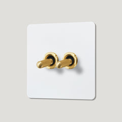 KEPLER 2G Paintable Two Way Toggle Switch - Brass