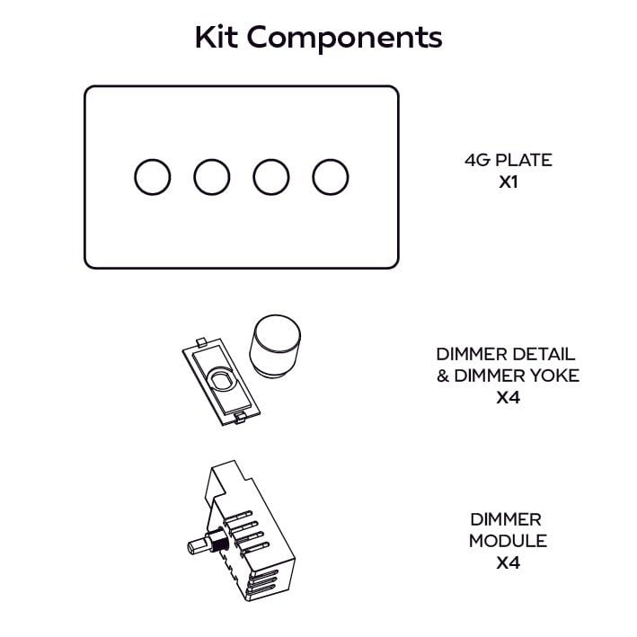 Plank Hardware Electric KEPLER 4G Knurled Dimmer Switch - Antique Brass