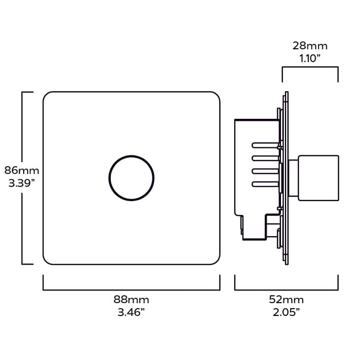 Plank Hardware Electric MAXWELL 1G Smooth Dimmer - Brass