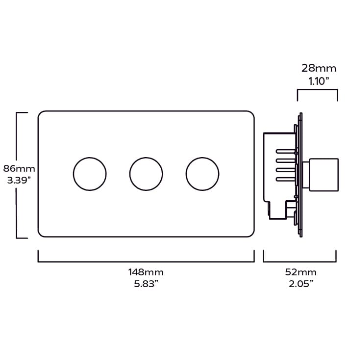 Plank Hardware Electric MAXWELL 3G Smooth Dimmer - Brass