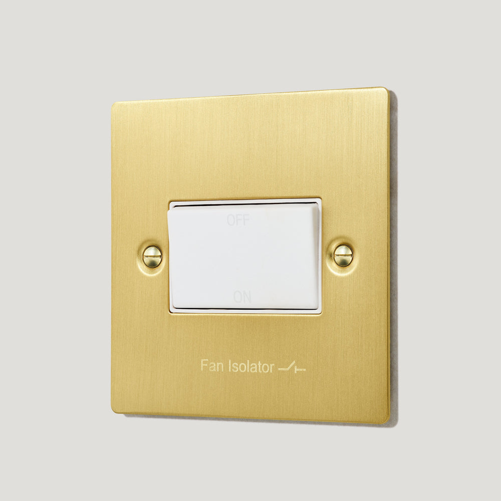 Plank Hardware Electric SYLVIE 10A 3-Pole Fan Isolator Switch - Brass