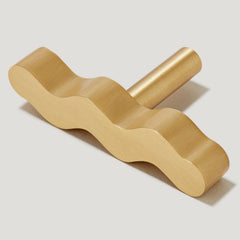 SQUIGGLE Single T Handle - Satin Brass