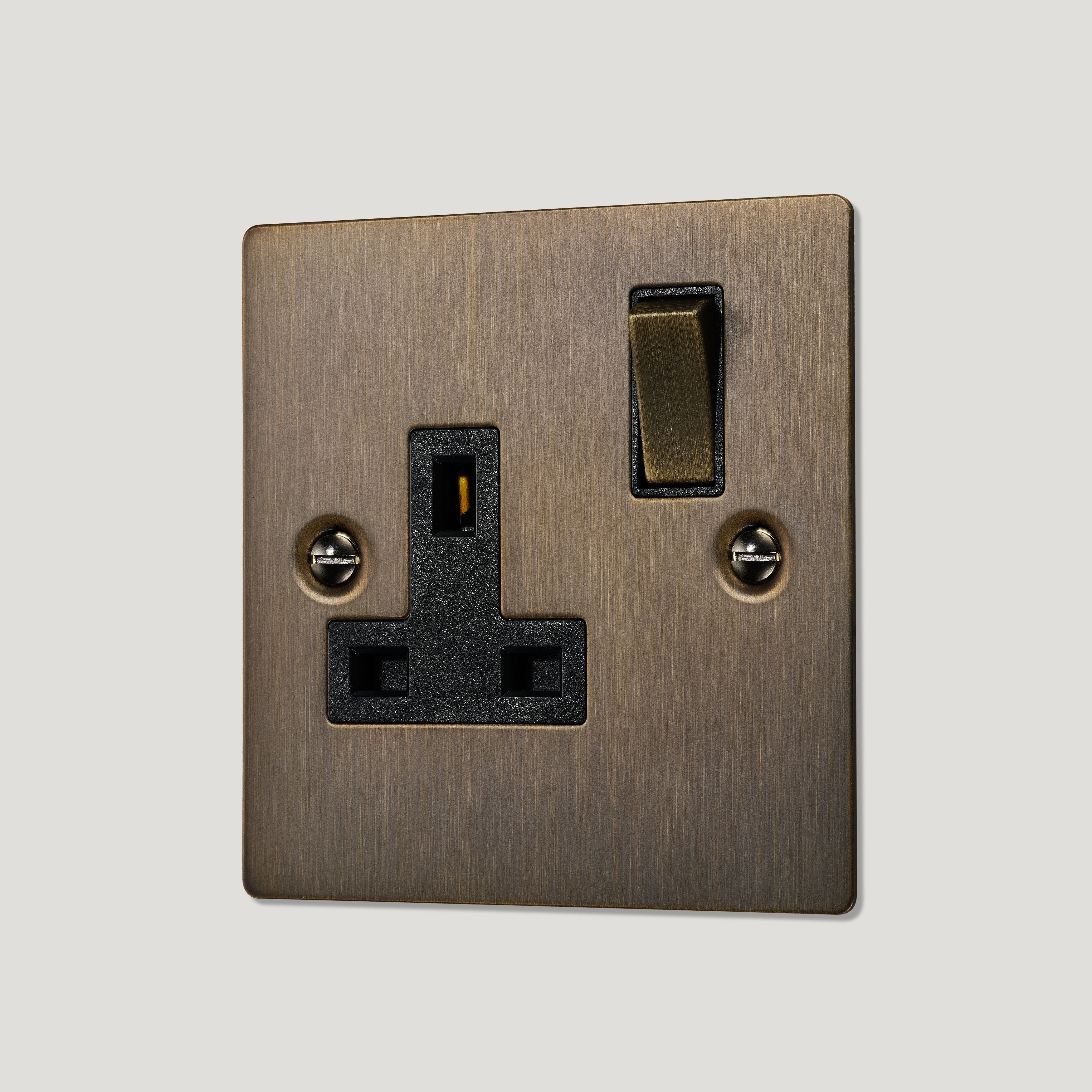 Plank Hardware plug sockets 2 finish antique brass
