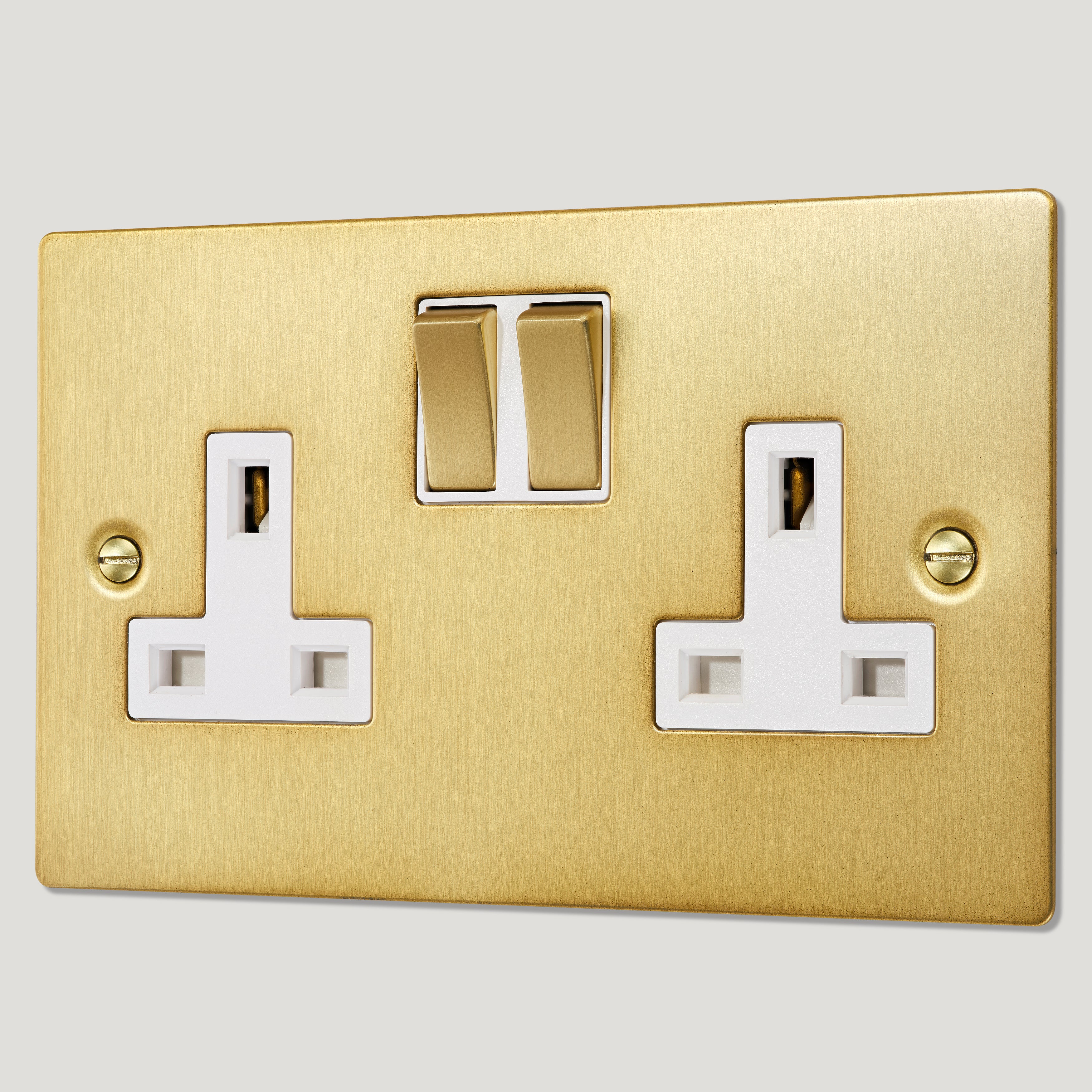 Plank Hardware plug sockets 2 finish brass