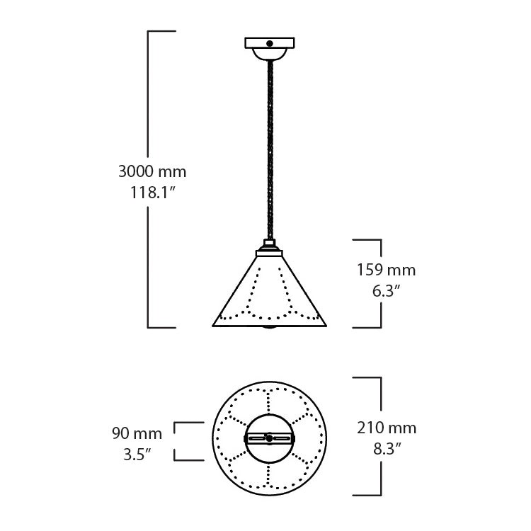 VESPER Conical Pendant Light - Polished Brass - Plank Hardware